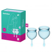 Менструальные чаши SATISFYER FEEL GOOD MENSTRUAL CUP 2 чаши голубые