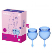 Менструальные чаши SATISFYER FEEL GOOD MENSTRUAL CUP 2 чаши синие