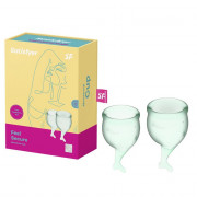 Менструальные чаши SATISFYER FEEL SECURE MENSTRUAL CUP светло-зеленые 2 штуки в комплекте