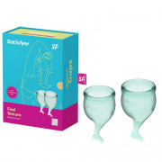 Менструальные чаши SATISFYER FEEL SECURE MENSTRUAL CUP зеленые 2 штуки в комплекте 